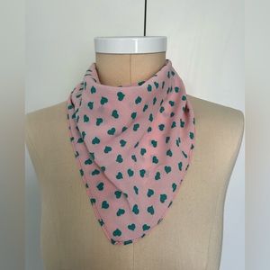Pink and green hearts bandana, lightweight